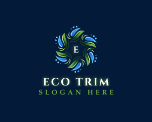 Water Droplet Leaf Eco logo design