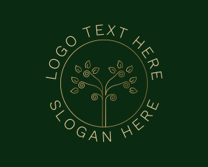 Gold Spiral Tree Leaves logo