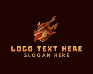 Fire Dragon Reptile Logo