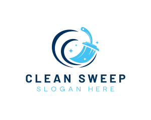 Squeegee Janitor Cleaning logo design