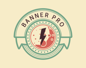 Vintage Moon Bolt Banner logo design