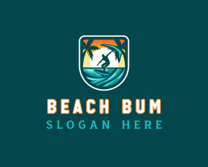 Beach Foil Surfing logo design