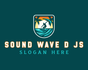 Beach Foil Surfing logo design