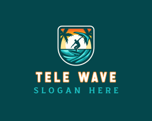 Beach Foil Surfing logo design