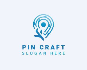 Airplane Location Pin logo design