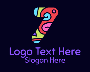 Colorful Shapes Number 7 logo