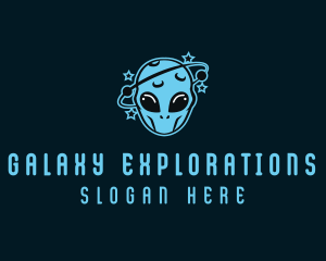 Space Galaxy Alien logo design