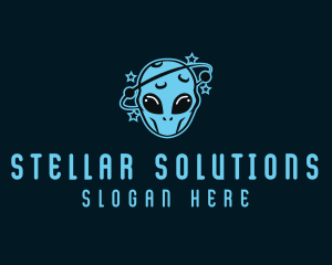 Space Galaxy Alien logo design