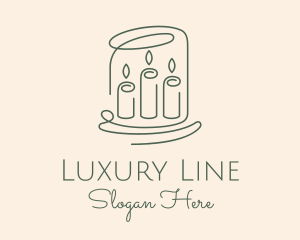 Wax Candle Monoline logo design