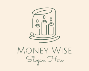 Wax Candle Monoline logo design