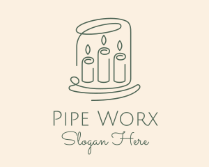 Wax Candle Monoline logo design