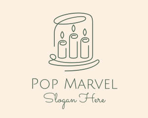 Wax Candle Monoline logo design