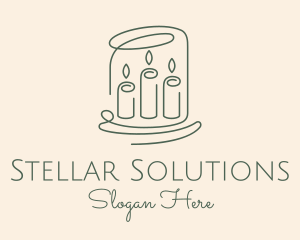 Wax Candle Monoline logo design