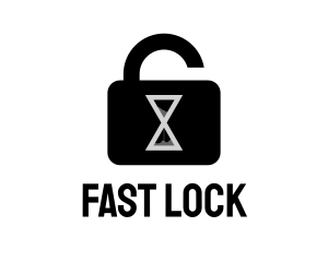 Hourglass Security Lock  logo design