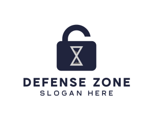 Hourglass Security Lock  logo design