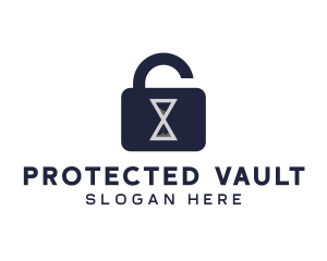 Hourglass Security Lock  logo design