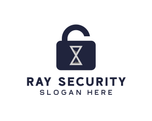 Hourglass Security Lock  logo design