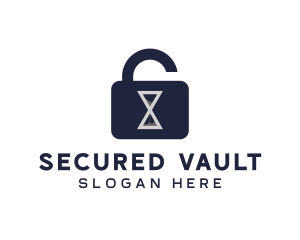 Hourglass Security Lock  logo design