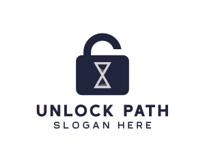 Hourglass Security Lock  logo design