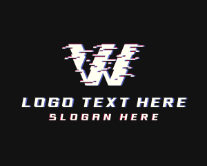 Glitch Gaming Letter W Logo