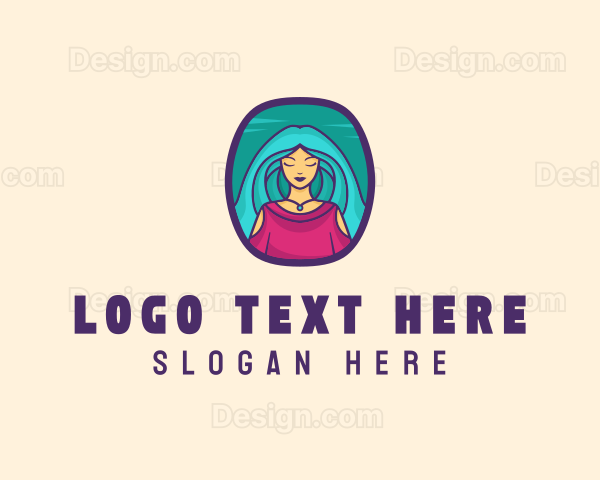 Cartoon Woman Avatar Logo