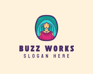 Cartoon Woman Avatar logo design