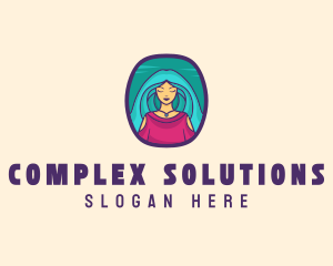 Cartoon Woman Avatar logo design