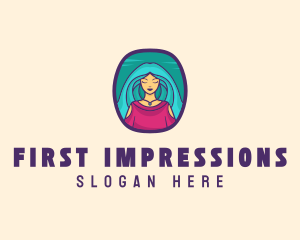 Cartoon Woman Avatar logo design