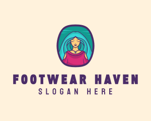 Cartoon Woman Avatar logo design