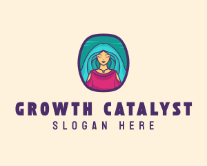 Cartoon Woman Avatar logo design