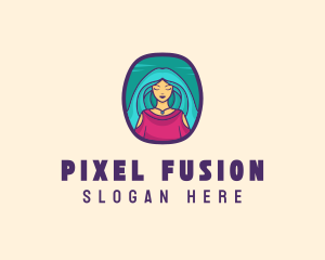 Cartoon Woman Avatar logo design