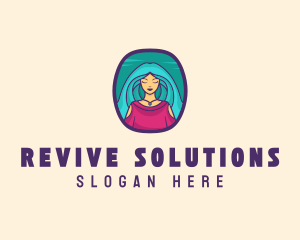 Cartoon Woman Avatar logo design