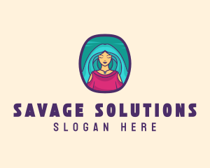 Cartoon Woman Avatar logo design