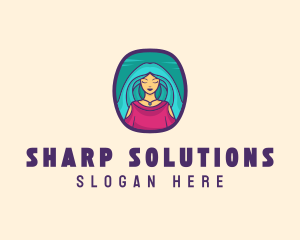 Cartoon Woman Avatar logo design