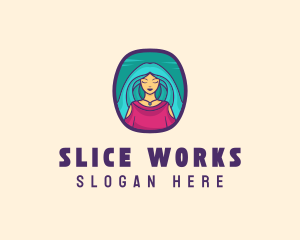 Cartoon Woman Avatar logo design