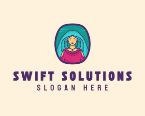 Cartoon Woman Avatar logo design