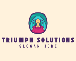 Cartoon Woman Avatar logo design