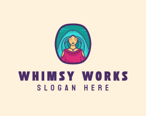 Cartoon Woman Avatar logo design