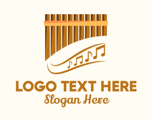 Flute - Bamboo Pan Flute logo design