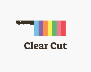 Rainbow Cleaver Knife logo design