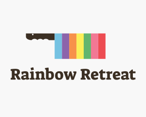 Rainbow Cleaver Knife logo design