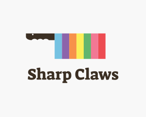 Rainbow Cleaver Knife logo design