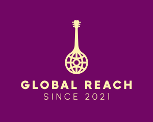 Music Globe Guitar Instrument  logo