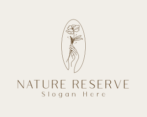 Natural Flower Hand logo design