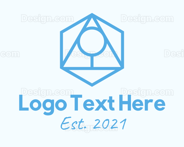 Blue Geometric Tree Logo