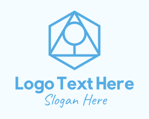 Blue Geometric Tree Logo