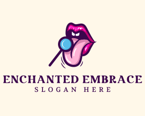 Sweet Lollipop Lips logo design