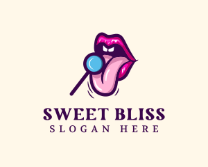 Sweet Lollipop Lips logo design