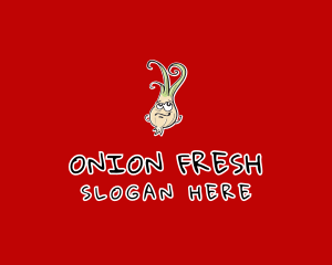 Cartoon Onion Vegetarian logo