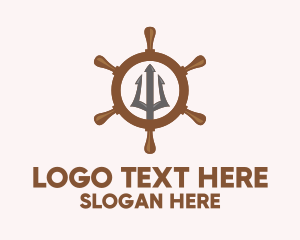 Trident Ship Wheel  Logo